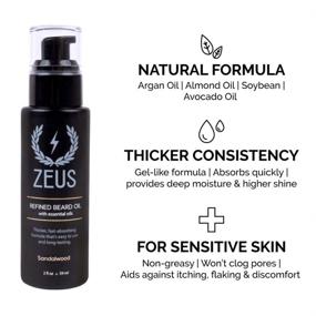 img 1 attached to ZEUS Refined Beard Oil Set - Essential Travel Size, Starter Kit for Beard Care, Cleanses, Softens, Moisturizes, Tames, & Soothes Itchy Skin - SANDALWOOD