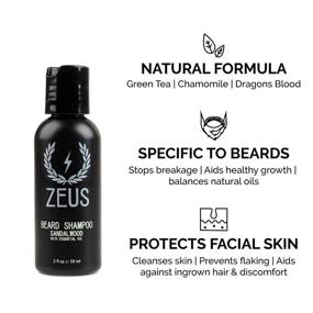 img 3 attached to ZEUS Refined Beard Oil Set - Essential Travel Size, Starter Kit for Beard Care, Cleanses, Softens, Moisturizes, Tames, & Soothes Itchy Skin - SANDALWOOD