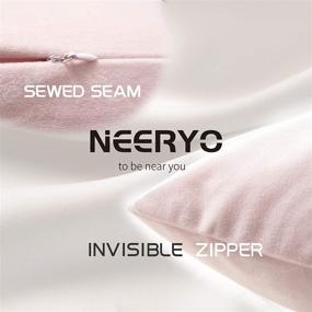 img 3 attached to 🛋️ NEERYO Pack of 2 Velvet Cushion Covers - Soft Square Pillowcases for Couch, Bedroom, Farmhouse Decor - Decorative Solid Color Sofa Throw Pillow Covers - 18 X 18 Inch - Pillow Slipcovers in Light Pink