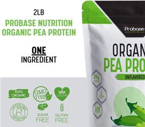 img 1 attached to Probase Nutrition Organic Pea Protein Powder - Unflavored, Plant-Based, Vegan - Unsweetened, No Added Sugar - Gluten & Soy Free - Paleo & Keto Friendly - 2 LBS