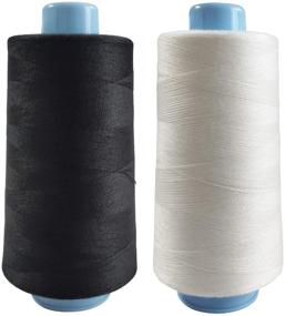 img 4 attached to 🧵 2 Spools of 3000 Yard Polyester Sewing Thread in White and Black for Hand & Machine Sewing, 40/2 All-Purpose Connecting Threads