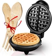 🧇 burgess brothers mini waffle maker - portable electric non-stick belgian waffle iron, makes 4 inch waffles, includes bamboo sporks logo