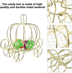 img 2 attached to 🎃 BESPORTBLE Pumpkin Carriage Candy Box: Golden Metal Cinderella Centerpiece for Wedding & Birthday Party Decoration