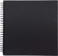 📸 optimized 12x12" black hardcover scrapbook album, ideal for photos & memorabilia, spiral bound with 40 sheets logo