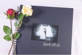 img 3 attached to 📸 Optimized 12x12" Black Hardcover Scrapbook Album, Ideal for Photos & Memorabilia, Spiral Bound with 40 Sheets