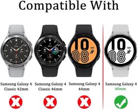 img 3 attached to Силиконовый защитный чехол 4-Pack для часов Samsung Galaxy Watch 4 (40 мм) со стеклом - Премиум защита для вашего смарт-часов.