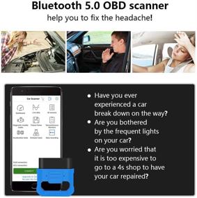 img 2 attached to 🔌 Современное устройство для диагностики автомобилей по Bluetooth 5.0 OBD2: профессиональный автомобильный диагностический инструмент для сброса ошибок "Check Engine" | Совместимо с iOS и Android