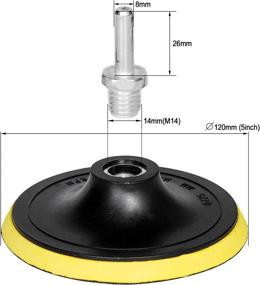 img 3 attached to 5-Inch Hook & Loop Backing Pad: Perfect for Orbital Sander, Polisher, and Sanding - Includes M14 Drill Adapter (2-Pack)