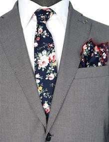 img 1 attached to 🌸 Floral Pocket Square in Cotton Skinny Style: Perfect for adding elegance and charm