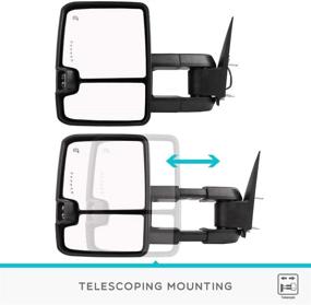 img 1 attached to 🚗 YITAMOTOR Towing Mirrors Compatible with 2003-2006 Chevy Silverado GMC Sierra: Enhanced Visibility & Style with Power Heated LED Signals - Chrome