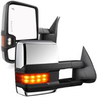 🚗 yitamotor towing mirrors compatible with 2003-2006 chevy silverado gmc sierra: enhanced visibility & style with power heated led signals - chrome logo