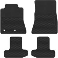 🚗 biosp car floor mats replacement for ford mustang 2015-2019 - full black heavy duty rubber liner - all weather guard - custom fit front and rear seat vehicle carpet - odorless logo