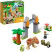 🦖 lego duplo jurassic world dinosaur breakout: t.rex & triceratops building toy set (2021) - perfect gift for young dinosaur fans! logo