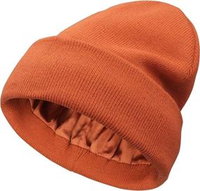 img 3 attached to 🧣 Naivlizer Women's Winter Knit Beanie - Satin Lined, Cable Knit, Thick Chunky Cap with Cuff