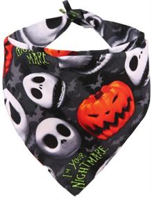 img 4 attached to 🎃 Reversible Halloween Dog Bandana - Stylish Pet Scarf Accessories for Dogs, Cats, and Other Pets