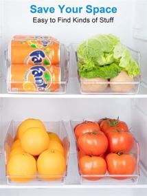 img 2 attached to 🥫 SMARTAKE Soda Can Organizers - 4-Pack Clear Plastic Bins for Refrigerator, Freezer, Cabinet, Countertops - BPA-Free Food Storage - Ideal for Kitchen Organization and Storage (4 × S)