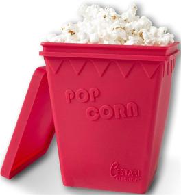 img 4 attached to 🍿 Red Microwave Popcorn Popper - Oil-Free Healthy Air Popped Popcorn Maker, BPA Free Silicone, European Grade, Replaces Popcorn Bags, Produces 8 Cups - Cestari Kitchen