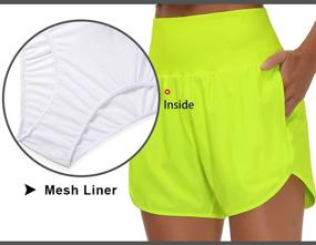 img 1 attached to THE GYM PEOPLE High Waist Women's Running Shorts with Liner, Ideal for Athletic Hiking and Workouts, Featuring Zip Pockets