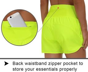 img 2 attached to THE GYM PEOPLE High Waist Women's Running Shorts with Liner, Ideal for Athletic Hiking and Workouts, Featuring Zip Pockets