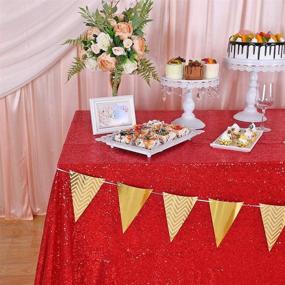 img 2 attached to Glittering Red Sequin Rectangle Tablecloth – Elegant Decoration for Tables