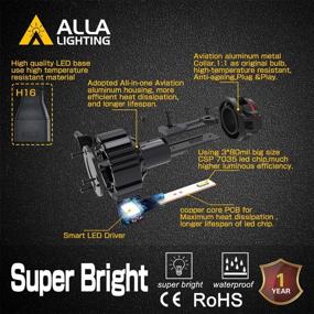 img 2 attached to 💡 Alla Lighting C-HR Vision 12276 2504 PSX24W Замена ламп для LED-противотуманных фар - улучшенные яркие лампы, 6000 люменов CSP-SMD обновление, 6000K ксеноново-белый, улучшенное SEO.