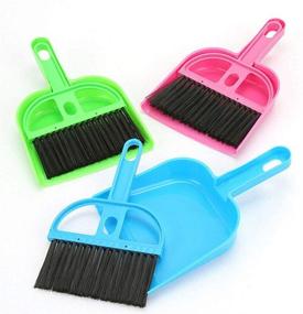 img 4 attached to 🧹 TXIN Set of 3 Mini Dustpan and Broom Set for Small Animal Cage Cleaning