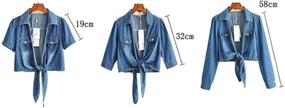 img 1 attached to Cotton Knotted Denim Jacket Sleeve