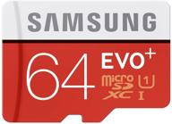 sleek and efficient: samsung 64gb evo plus microsdxc cl10 uhs-1 memory card with lightning-fast speeds up to 80mb/sec (model mb-mc64d) logo