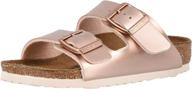 👞 birkenstock arizona almond birko flor boys' shoes and sandals - size 12-12.5 logo