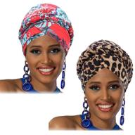 woeoe african turban leopard print head scarf: stylish stretch headwear for women & girls logo