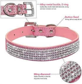 img 2 attached to Dazzle Your Pet with the haoyueer Cute Sparkling Rhinestone Leather Collar - Crystal Diamond Pet Dog Cat Collar