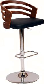 img 3 attached to 🪑 Armen Living Adele Swivel Barstool: Sleek Black Faux Leather, Adjustable Height from 36-44 inches