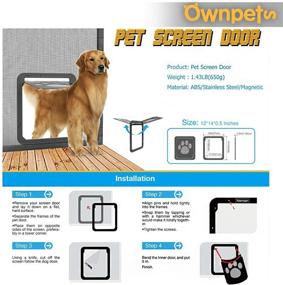 img 2 attached to 🚪 Premium OWNPETS Lockable Dog Screen Door: 12x14x0.4 Inch Pet Flap with Magnetic Self-Closing & Locking Function - Sturdy, Convenient, and Secure!