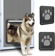 🚪 premium ownpets lockable dog screen door: 12x14x0.4 inch pet flap with magnetic self-closing & locking function - sturdy, convenient, and secure! logo