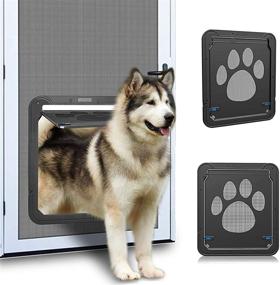 img 4 attached to 🚪 Premium OWNPETS Lockable Dog Screen Door: 12x14x0.4 Inch Pet Flap with Magnetic Self-Closing & Locking Function - Sturdy, Convenient, and Secure!