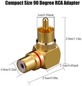 img 2 attached to Преобразуйте на русский язык следующее название товара: "Пространство-экономия Eightnoo RCA угловой переходник - 90° разъем женский к мужскому коннектору с золотым покрытием для телевизора, установленного на стену (набор из 4 штук)".
