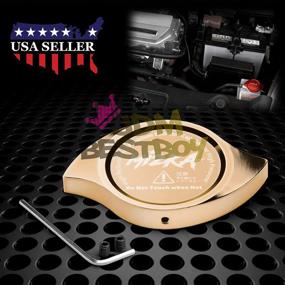 img 4 attached to JDMBESTBOY Champagne Gold Billet Aluminum Radiator Protector Pressure Cap Cover Car High Performance