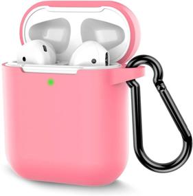 img 4 attached to Чехол Coffea AirPods 2 из силикона с карабином - розовый цвет Барби