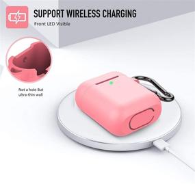 img 2 attached to Чехол Coffea AirPods 2 из силикона с карабином - розовый цвет Барби