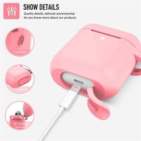 img 1 attached to Чехол Coffea AirPods 2 из силикона с карабином - розовый цвет Барби