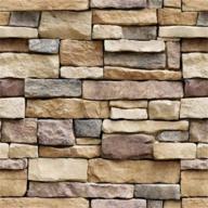 🏞️ yancorp stone wallpaper rock self-adhesive paper peel and stick backsplash wall panel removable home decoration (18x394 inches) logo