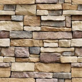 img 4 attached to 🏞️ Yancorp Stone Wallpaper Rock Self-Adhesive Paper Peel and Stick Backsplash Wall Panel Removable Home Decoration (18x394 inches)