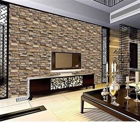 img 1 attached to 🏞️ Yancorp Stone Wallpaper Rock Self-Adhesive Paper Peel and Stick Backsplash Wall Panel Removable Home Decoration (18x394 inches)