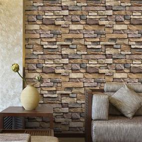 img 3 attached to 🏞️ Yancorp Stone Wallpaper Rock Self-Adhesive Paper Peel and Stick Backsplash Wall Panel Removable Home Decoration (18x394 inches)