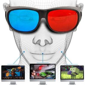 img 1 attached to 🕶️ Solarson 2 Pairs 3D Glasses for Movies on TV - Red Blue 3D Glasses with Case and Clean Cloth - Perfect for All 3D Movies, Games - Light & Sleek Design