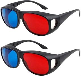 img 4 attached to 🕶️ Solarson 2 Pairs 3D Glasses for Movies on TV - Red Blue 3D Glasses with Case and Clean Cloth - Perfect for All 3D Movies, Games - Light & Sleek Design