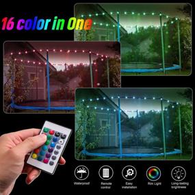 img 3 attached to NVJJ LED Trampoline Lights with Remote Control - Bright and Waterproof Rim LED Light for 12Ft 10FT 8FT Trampoline, 100 LEDs, 4 Modes, 16 Colors Change - Perfect for Nighttime Outdoor Play