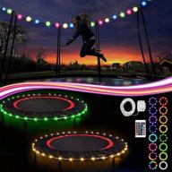 nvjj led trampoline lights with remote control - bright and waterproof rim led light for 12ft 10ft 8ft trampoline, 100 leds, 4 modes, 16 colors change - perfect for nighttime outdoor play логотип