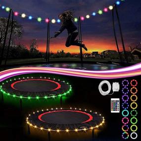 img 4 attached to NVJJ LED Trampoline Lights with Remote Control - Bright and Waterproof Rim LED Light for 12Ft 10FT 8FT Trampoline, 100 LEDs, 4 Modes, 16 Colors Change - Perfect for Nighttime Outdoor Play