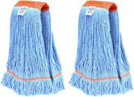 🧼 two-pack large heavy duty 4 ply premium synthetic yarn looped end wet mop head refills for industrial and commercial use by nine forty logo